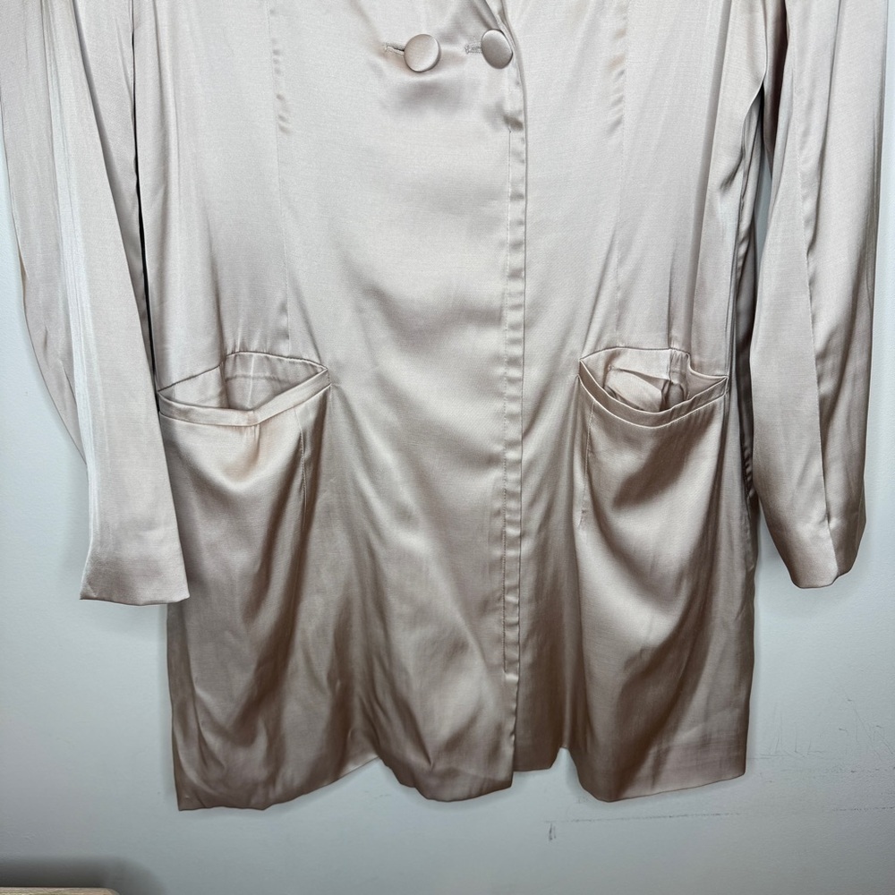 Abercrombie and Fitch Satin Blazer Dress Size L Tall - Picture 4 of 7
